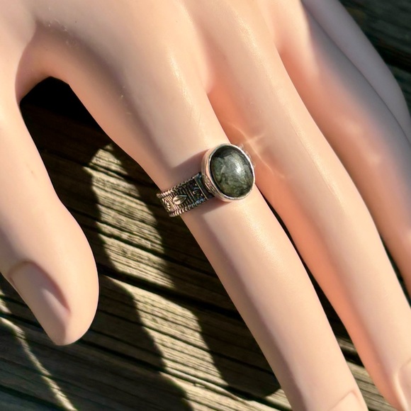 Lianite and solid 925 sterling silver ring - Picture 2 of 13